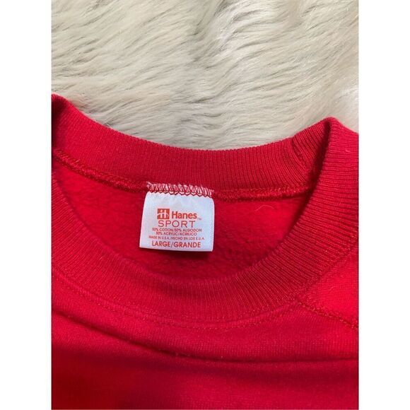Hanes Sport Red Crewneck Sweatshirt Large - Picture 3 of 5
